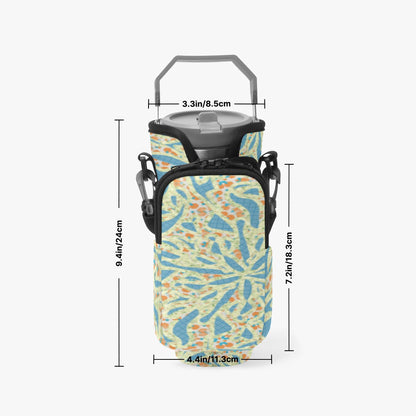 Green & Blue Lava Tumbler Sleeve with Phone Holder