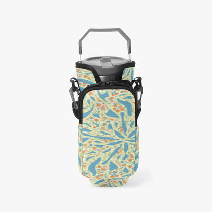 Green & Blue Lava Tumbler Sleeve with Phone Holder