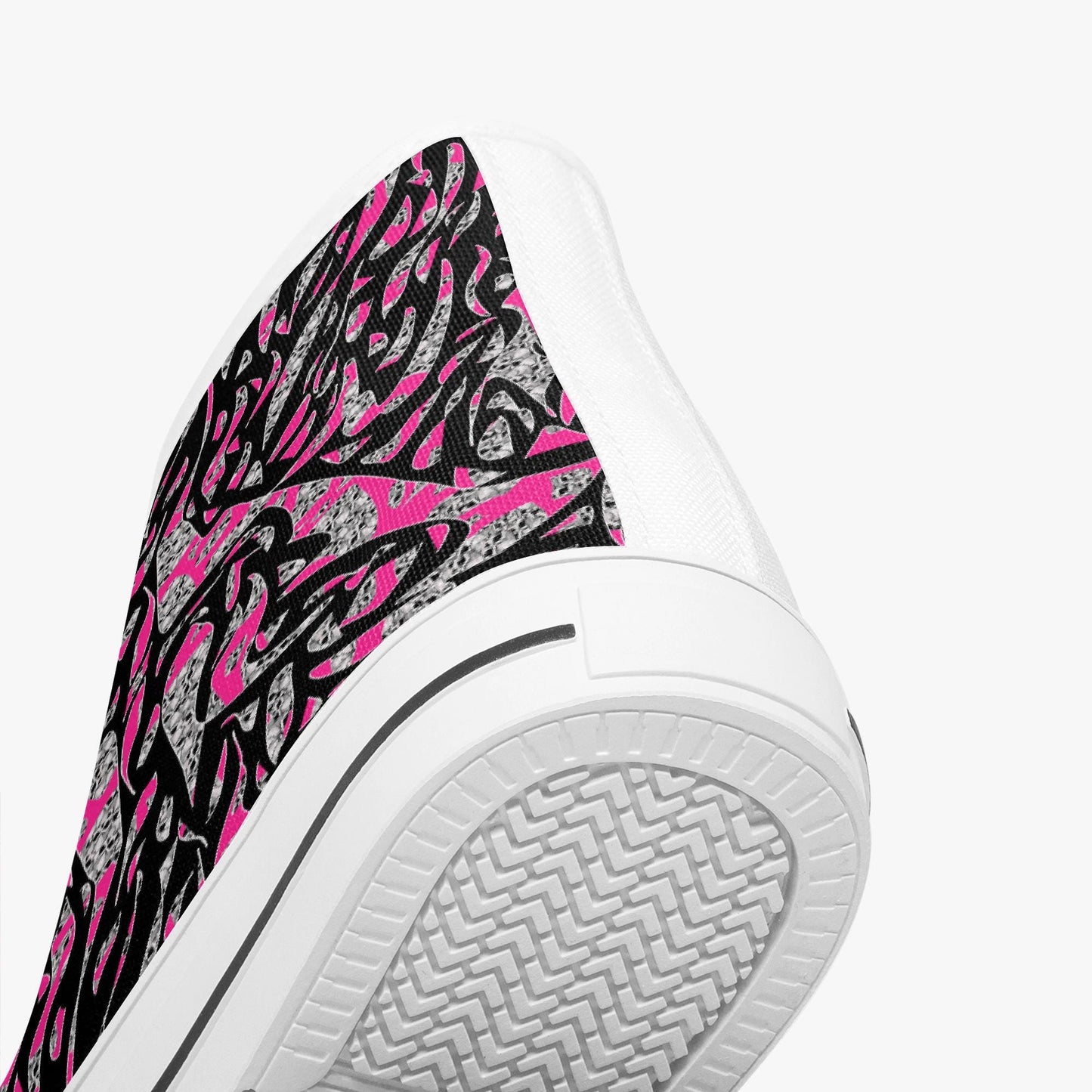 Skullfetti Classic High-Top Canvas Shoes - White/Black