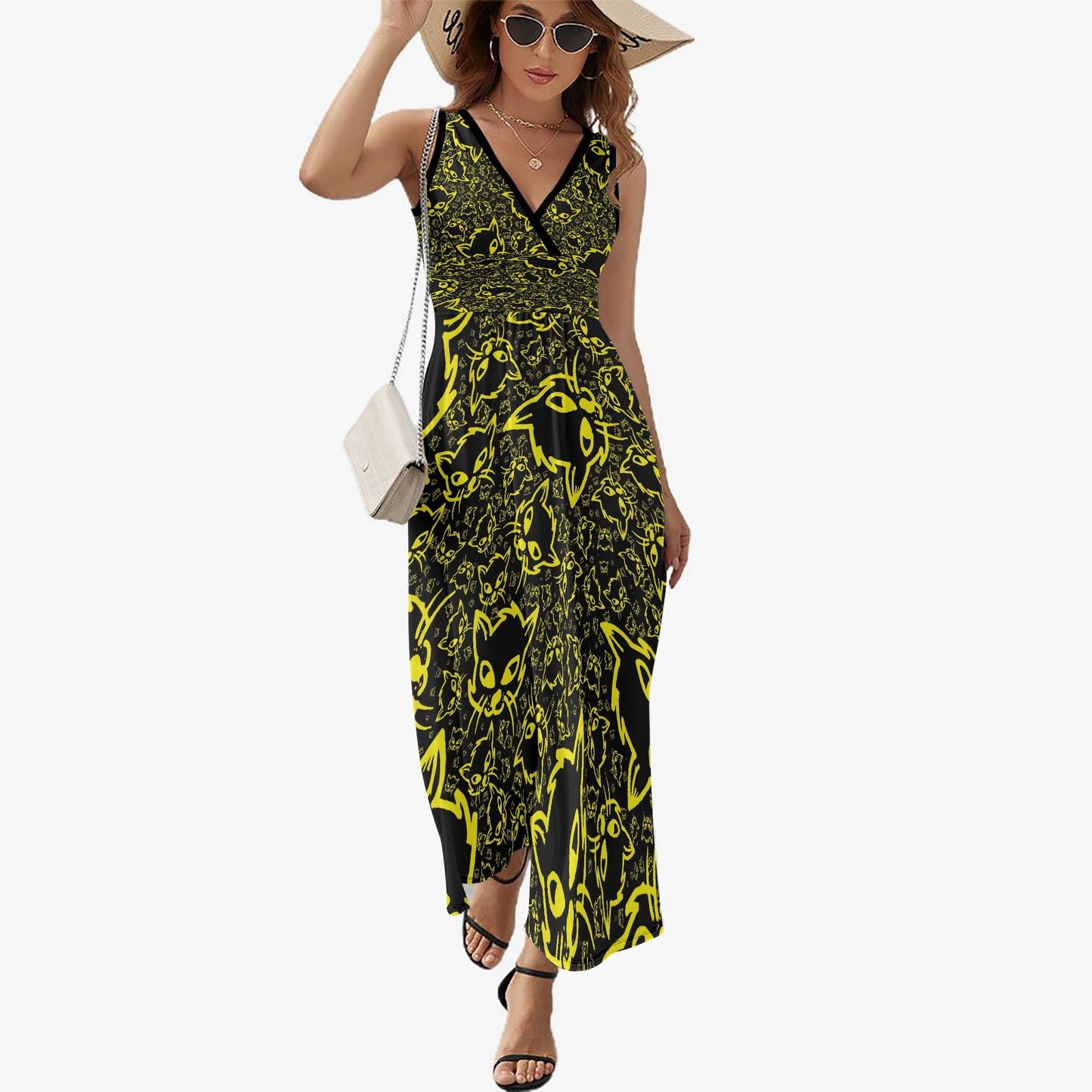 Yellow Mellow V-neck Sleeveless Dress