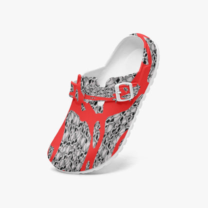 Skulls In Red EVA Nurse Clogs