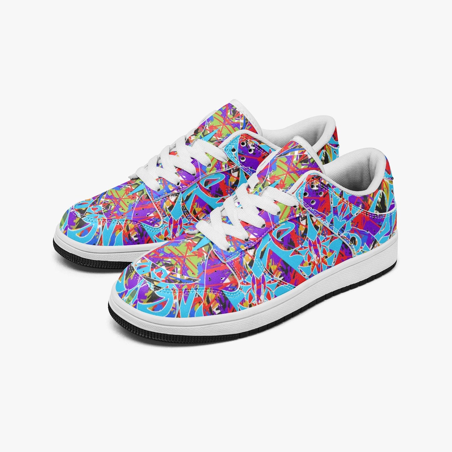 Color Bound In Blue Dunk Stylish Low-Top Leather Sneakers