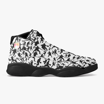 B-Ball Moves Black Sole High-Top Leather Basketball Sneakers