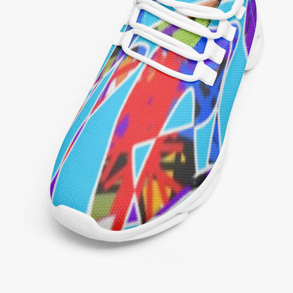 Blue FLOAT Bounce Mesh Knit Sneakers - White