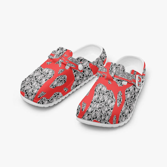 Skulls In Red EVA Nurse Clogs
