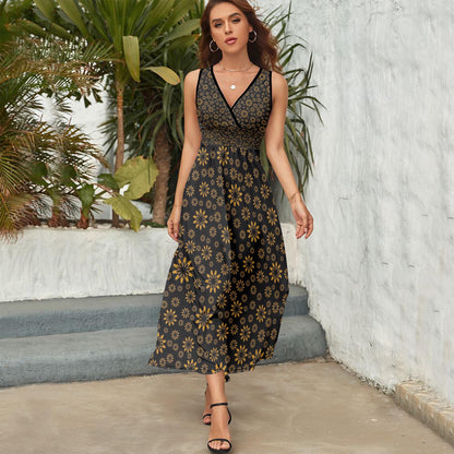 Flower Boomtelyah V-neck Sleeveless Dress