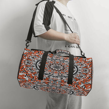 Flower Bloom In Orange Duffel Bag