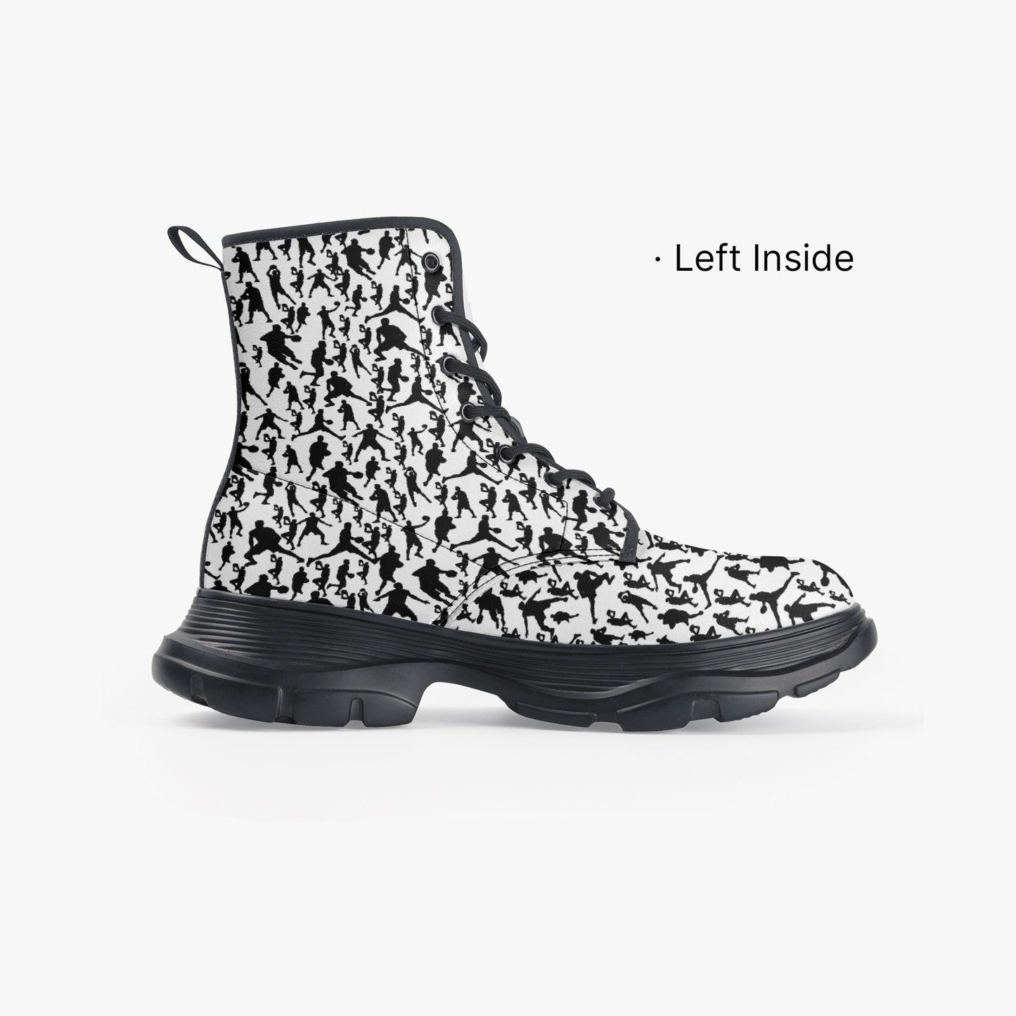B-Ball Moves Casual Leather Chunky Boots