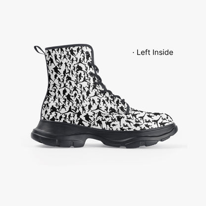 B-Ball Moves Casual Leather Chunky Boots
