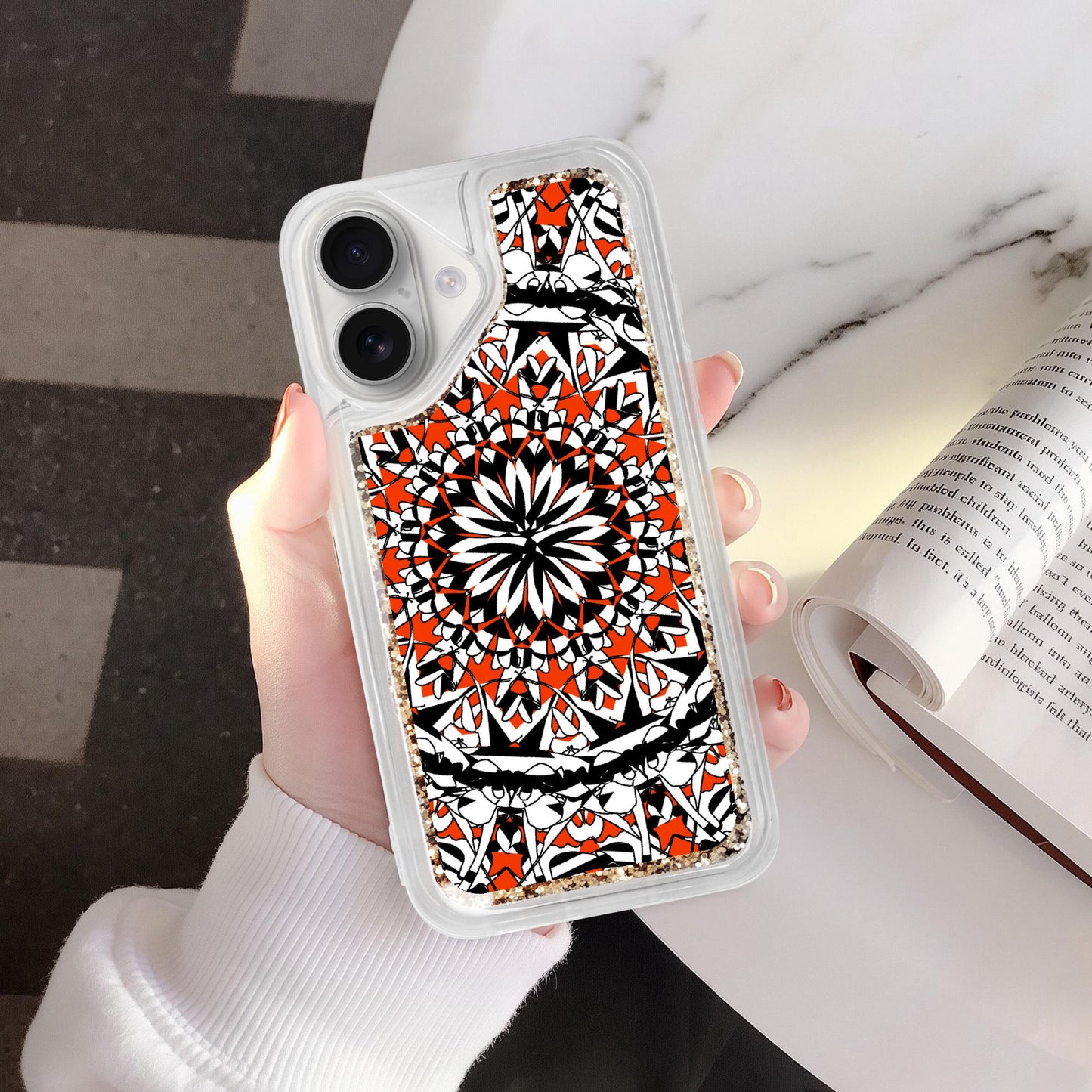 Flower Bloom In Orange iPhone 16 Series Liquid Clear Cases