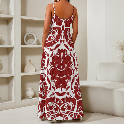 Tribal All-Over Print Women's Elegant V-Neck Maxi Dress
