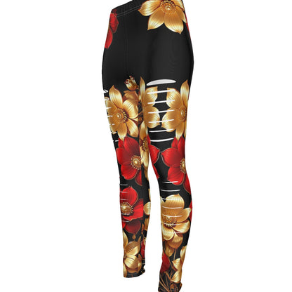 Heavenly Floral In Black All-Over Print Women's Ripped Leggings