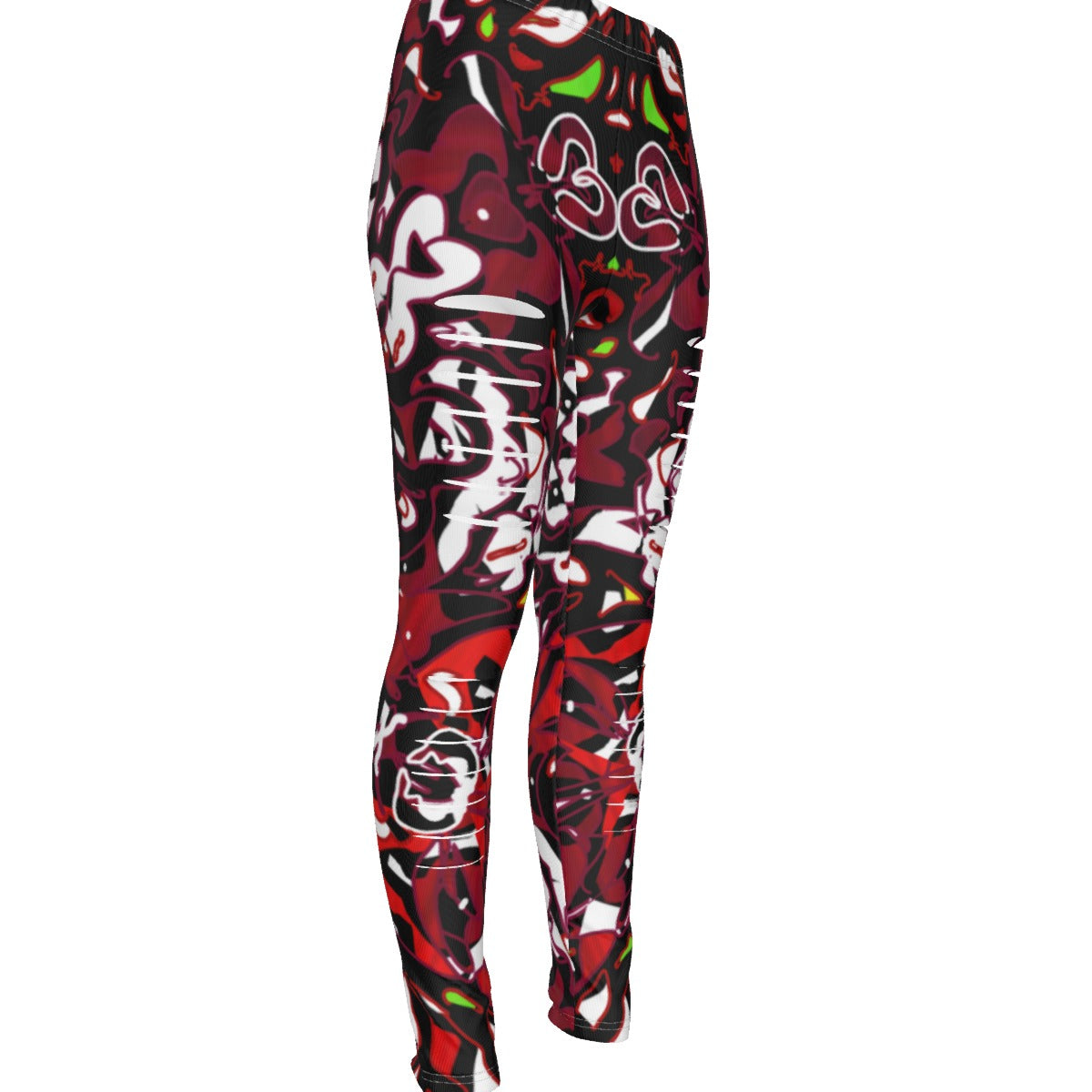 Tribal Bloom All-Over Print Women's Ripped Leggings