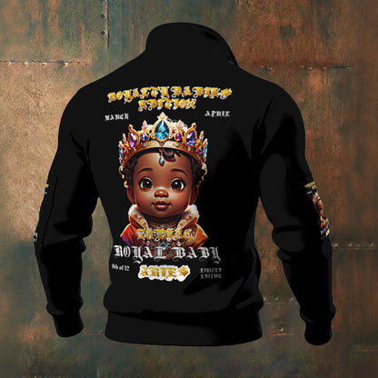 ZODIAC- ARIES ROYALTY BABIES EDITION All-Over Print Men's Thick Knit Fleece Jacket
