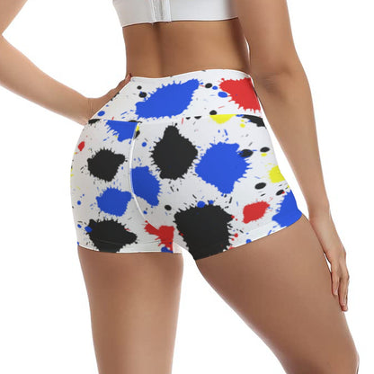 Paint Splash All-Over Print Women's Ultra-Short Yoga Shorts