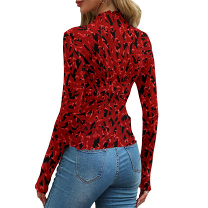 Stormy Red All-Over Print Women's Mesh T-shirt