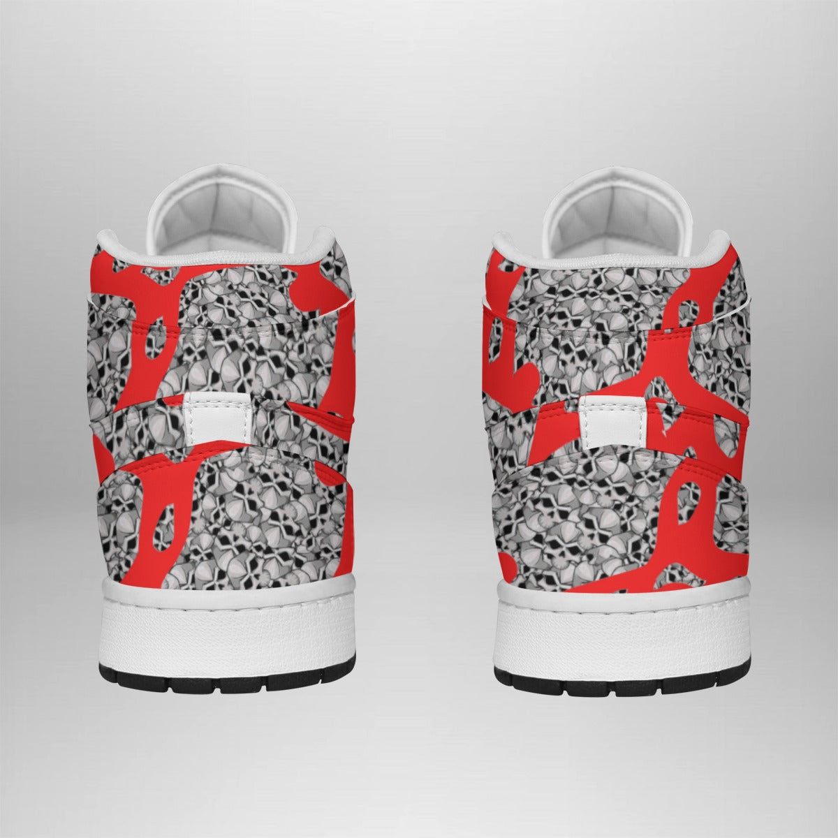 Camouflage Skulls In Red Women's Faux Leather Stitching Shoes