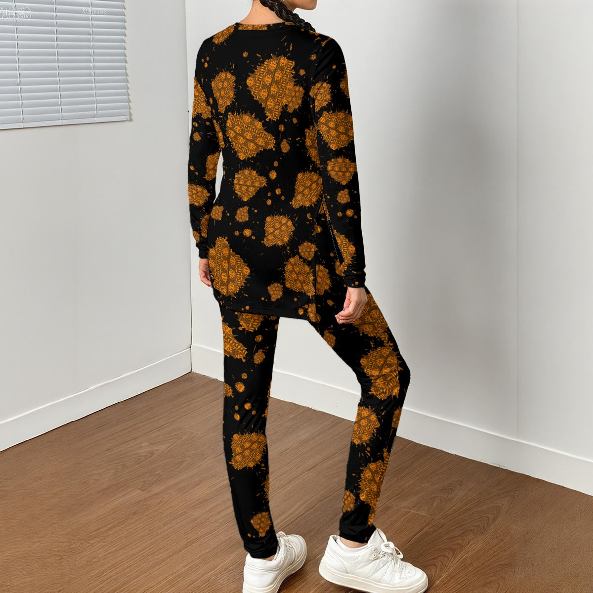 Rock Meteors All-Over Print Women's Side Split T-shirt Set