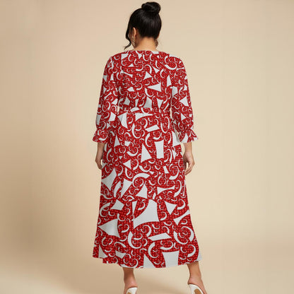 Dancing Clay All-Over Print Women’s Maxi Dress|Plus Size