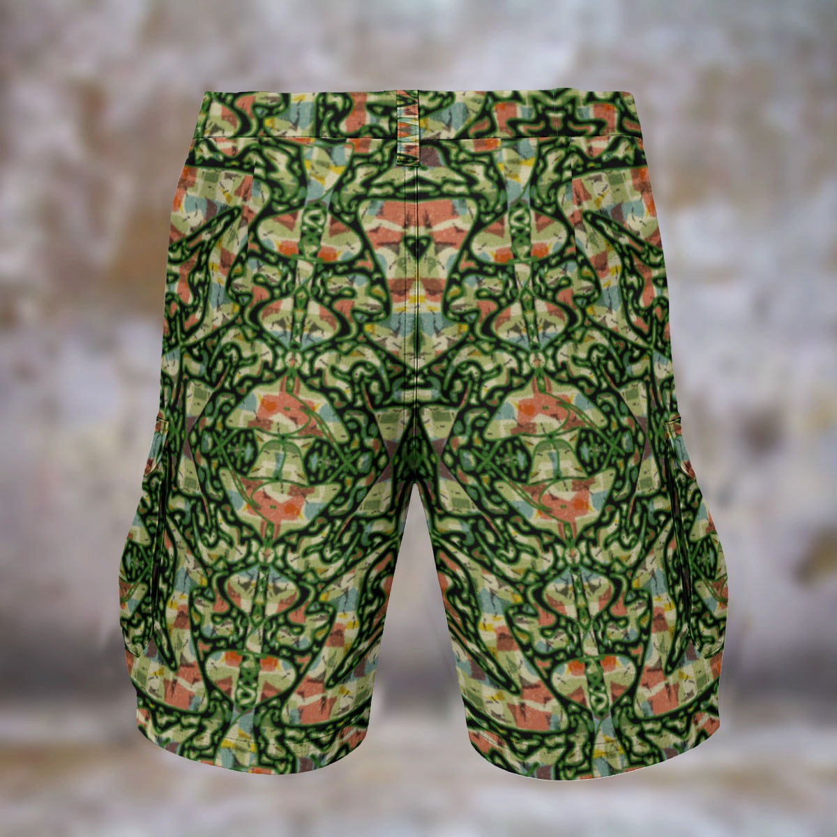 Green Supreme All-Over Print Men's Cargo Shorts