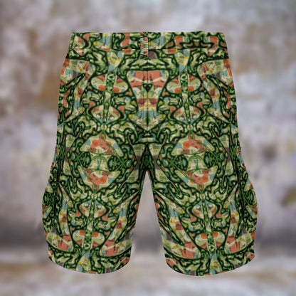 Green Supreme All-Over Print Men's Cargo Shorts