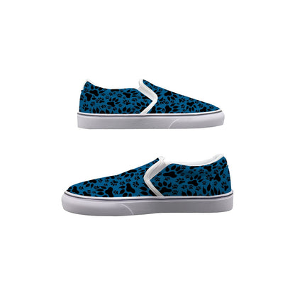 Paw Prints In Blue Women's Slip On Sneakers