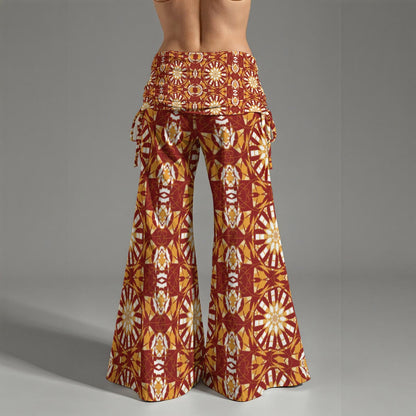 Tribal All-Over Print Women's High Waist Wide Leg Pants
