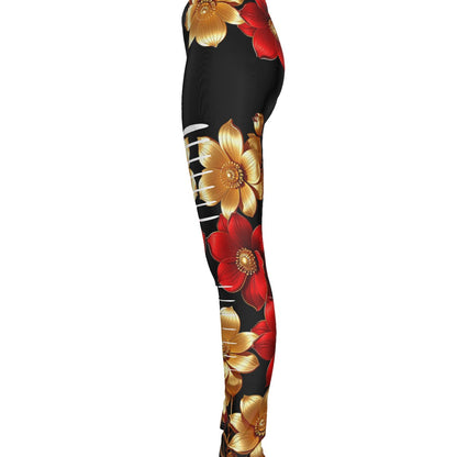 Heavenly Floral In Black All-Over Print Women's Ripped Leggings