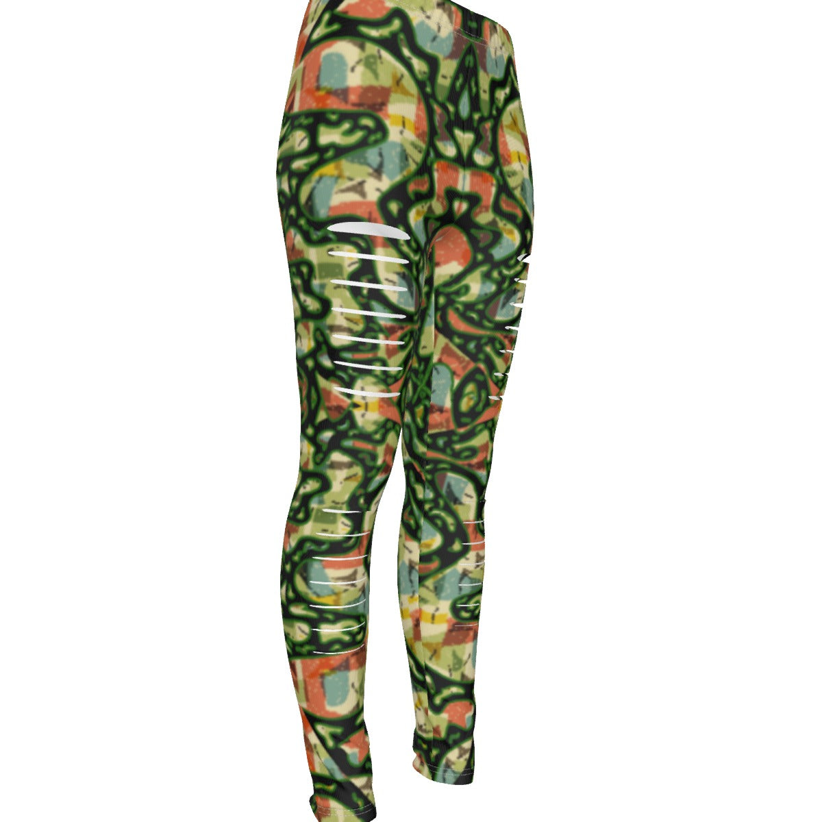 Tribal Land All-Over Print Women's Ripped Leggings