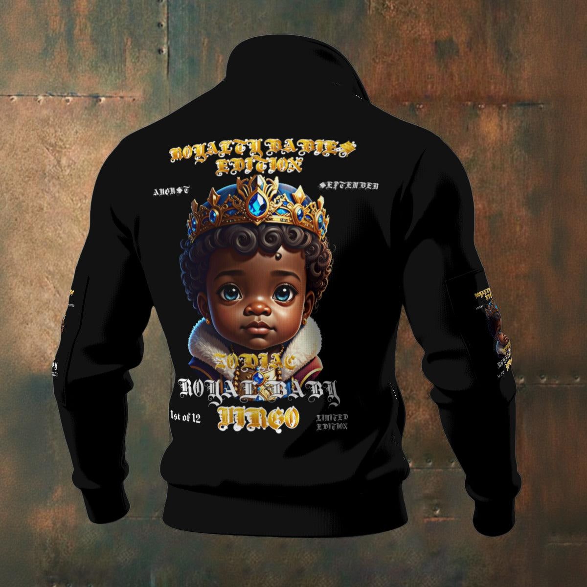 ZODIAC- VIRGO ROYALTY BABIES EDITION All-Over Print Men's Thick Knit Fleece Jacket