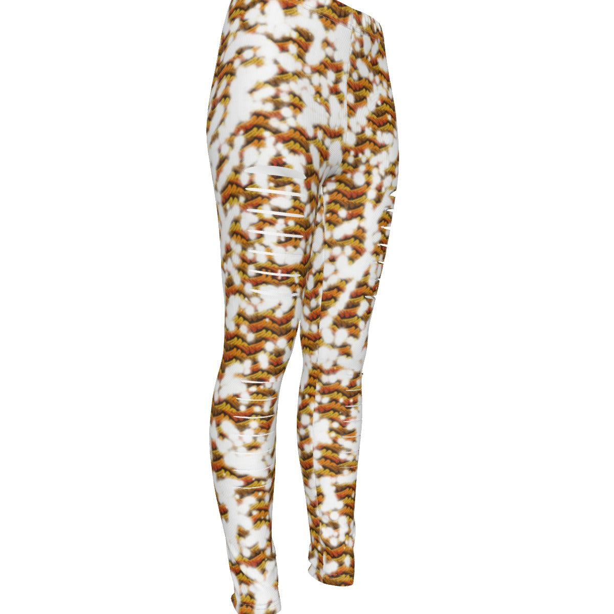 Frosty All-Over Print Women's Ripped Leggings