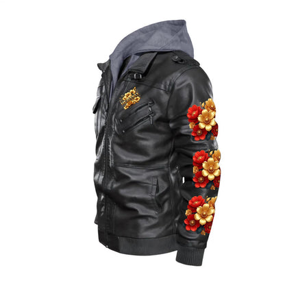HEAVENLY Men's Zip Leather Jacket |DTF