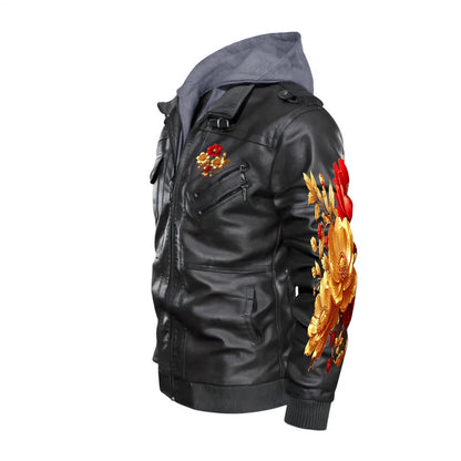 HEAVENLY Zip Leather Jacket |DTF