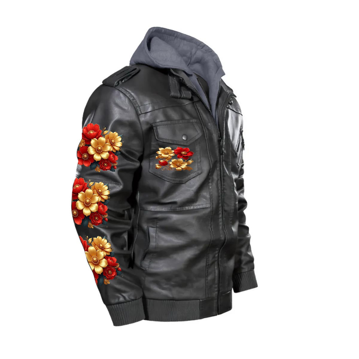 HEAVENLY Men's Zip Leather Jacket |DTF