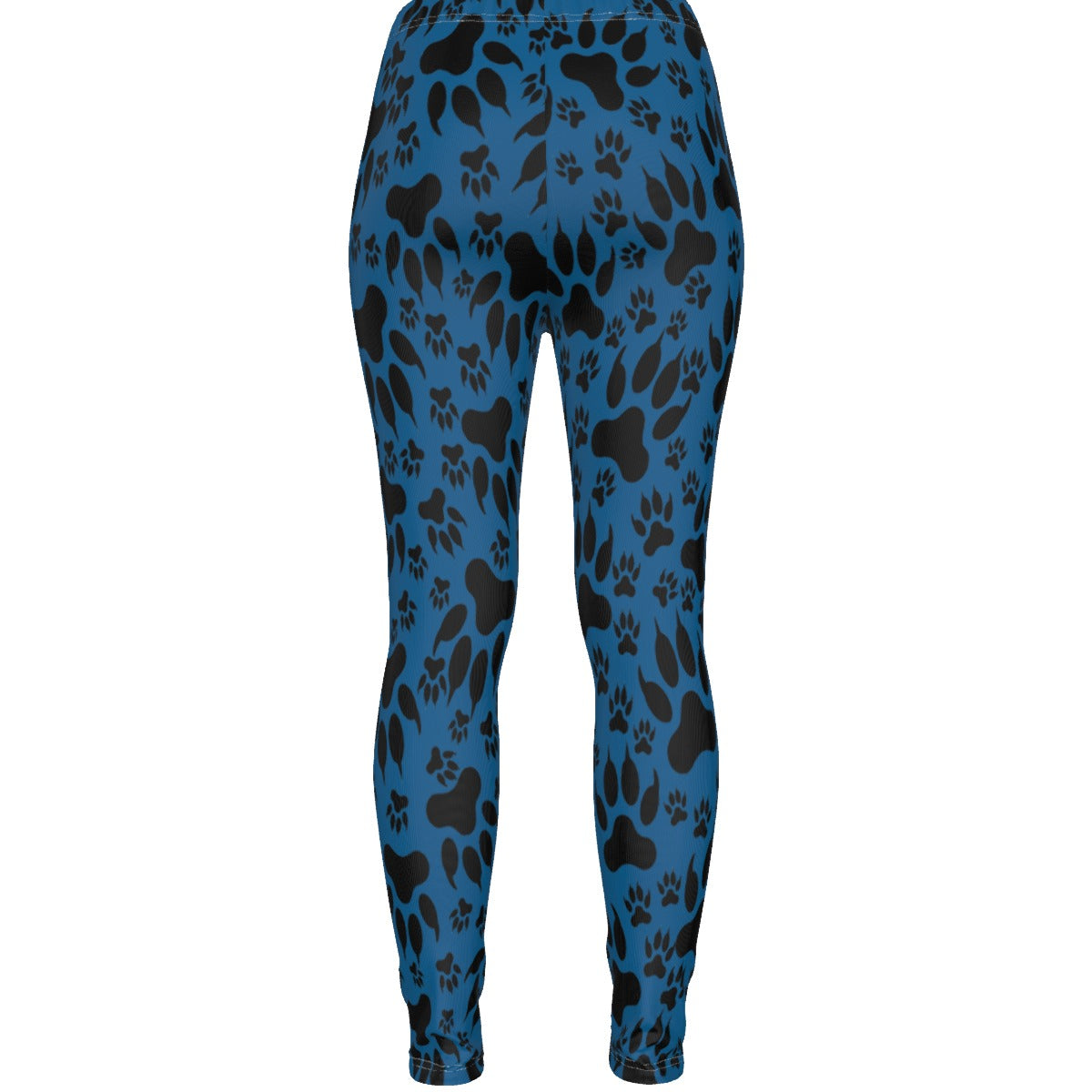Paw Prints In Blue All-Over Print Women's Ripped Leggings