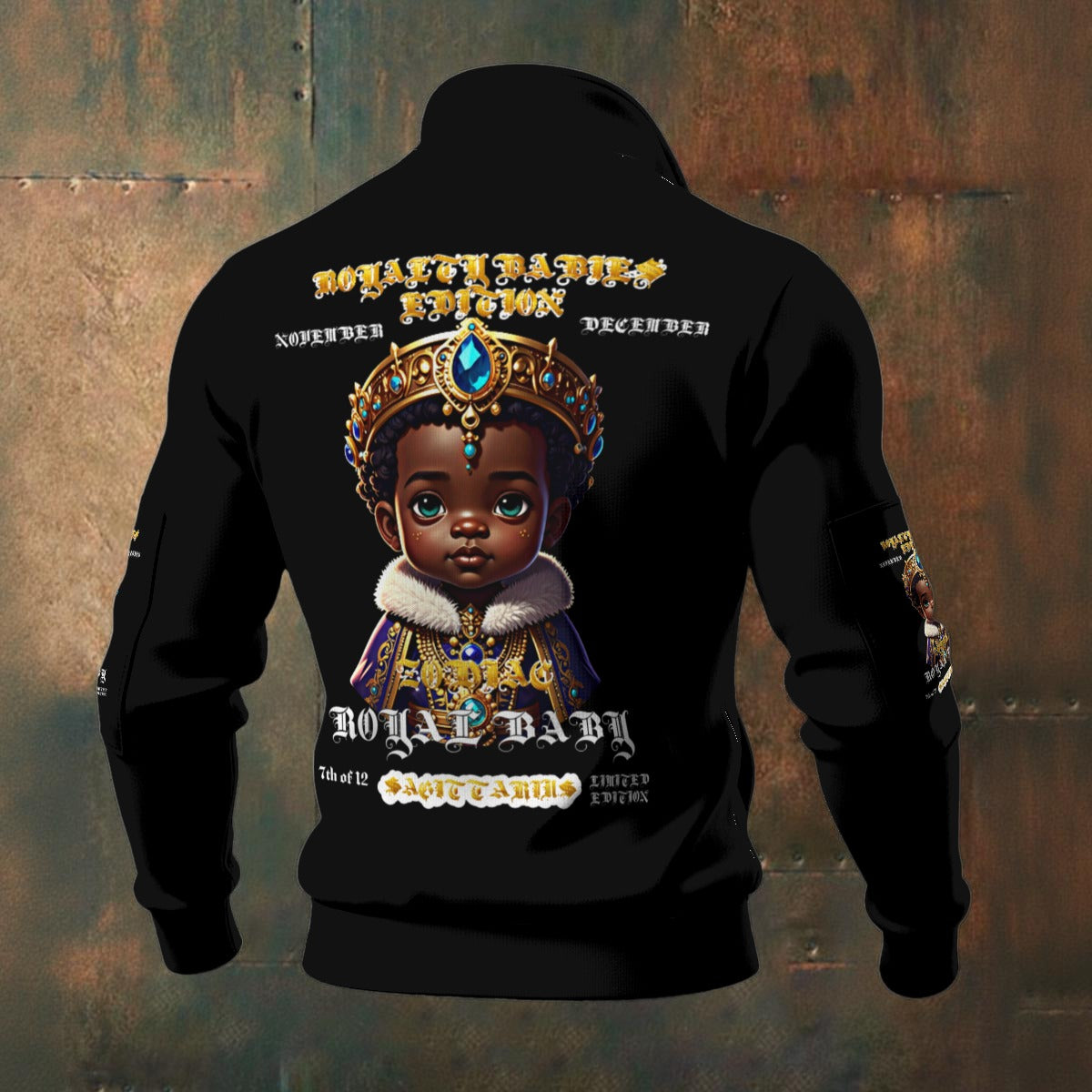 ZODIAC- SAGITTARIUS ROYALTY BABIES EDITION All-Over Print Men's Thick Knit Fleece Jacket