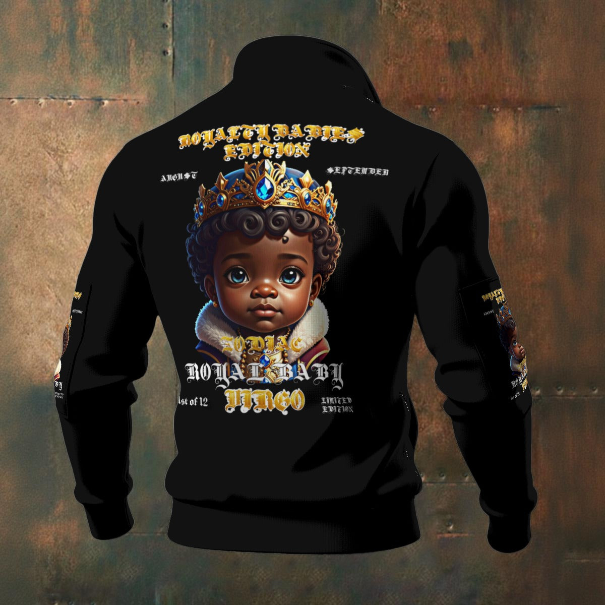 ROYAL BABY VIRGO -  ZODIAC ROYALTY BABIES EDITION All-Over Print Men's Thick Knit Fleece Jacket