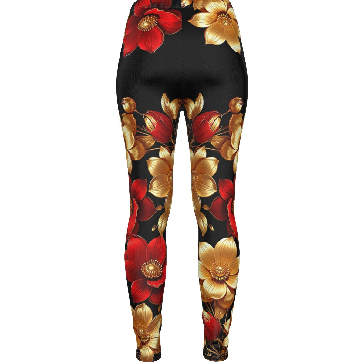 Heavenly Floral In Black All-Over Print Women's Ripped Leggings