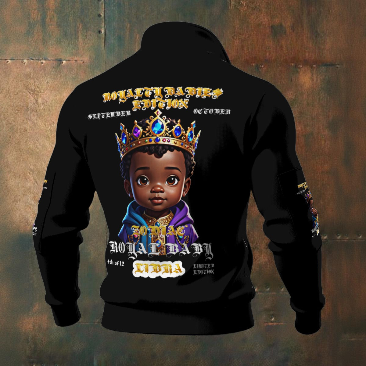 ZODIAC- LIBRA ROYALTY BABIES EDITION All-Over Print Men's Thick Knit Fleece Jacket
