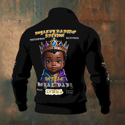 ZODIAC- LIBRA ROYALTY BABIES EDITION All-Over Print Men's Thick Knit Fleece Jacket