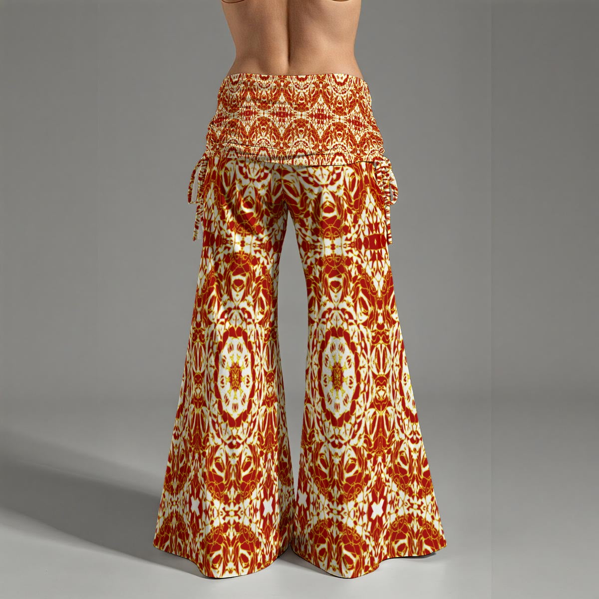 Tribal All-Over Print Women's High Waist Wide Leg Pants