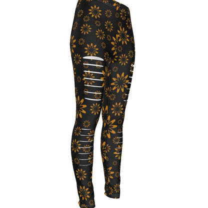 Flower Boomtelyah All-Over Print Women's Ripped Leggings