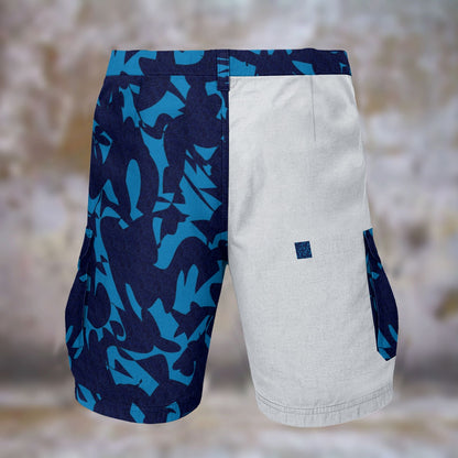 Blue Waves In Blue All-Over Print Men's Cargo Shorts