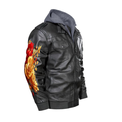 HEAVENLY Zip Leather Jacket |DTF