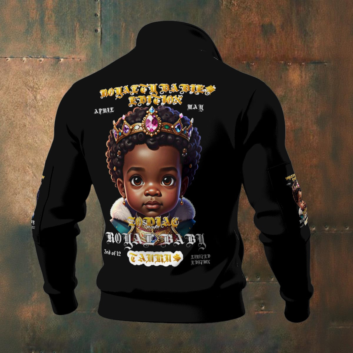 ZODIAC- TAURUS ROYALTY BABIES EDITION All-Over Print Men's Thick Knit Fleece Jacket