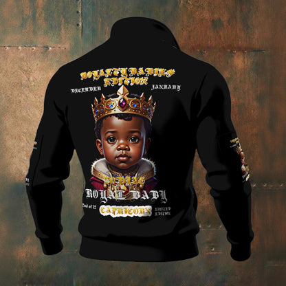 ZODIAC CAPRICORN ROYALTY BABIES EDITION All-Over Print Men's Thick Knit Fleece Jacket