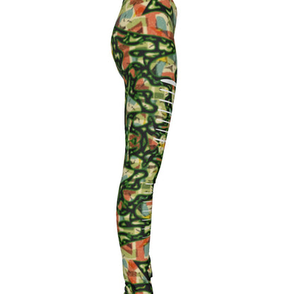 Tribal Land All-Over Print Women's Ripped Leggings