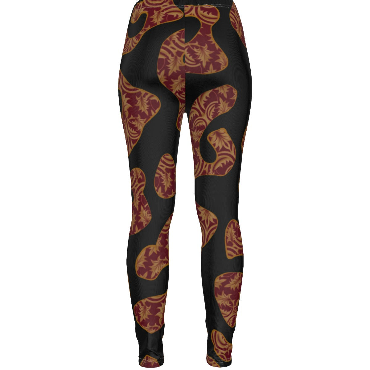 Woodgrain In Black All-Over Print Women's Ripped Leggings