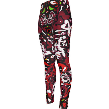 Tribal Bloom All-Over Print Women's Ripped Leggings