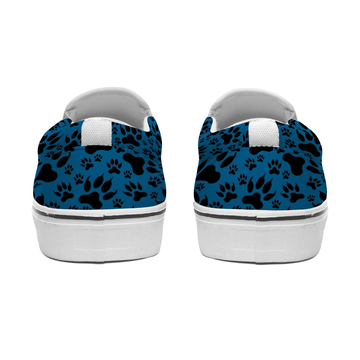 Paw Prints In Blue Women's Slip On Sneakers